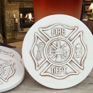 New Fireman Absorbent Drink Coasters for Fire Fighters or Fire Department T8